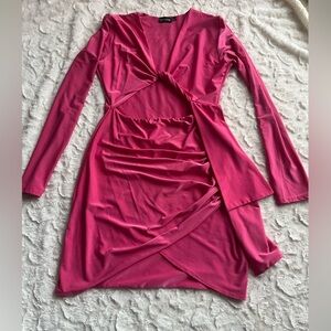 PrettyLittleThing Women’s Size 10 Hot Pink Wrap Dress